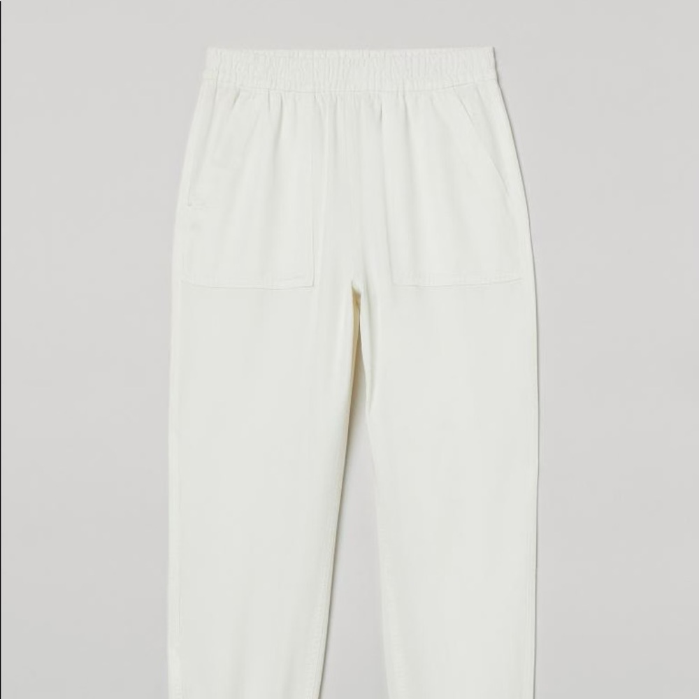 White Modal Twill Pants